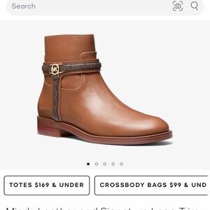 Michael Kors Tan Leather Ankle Boots